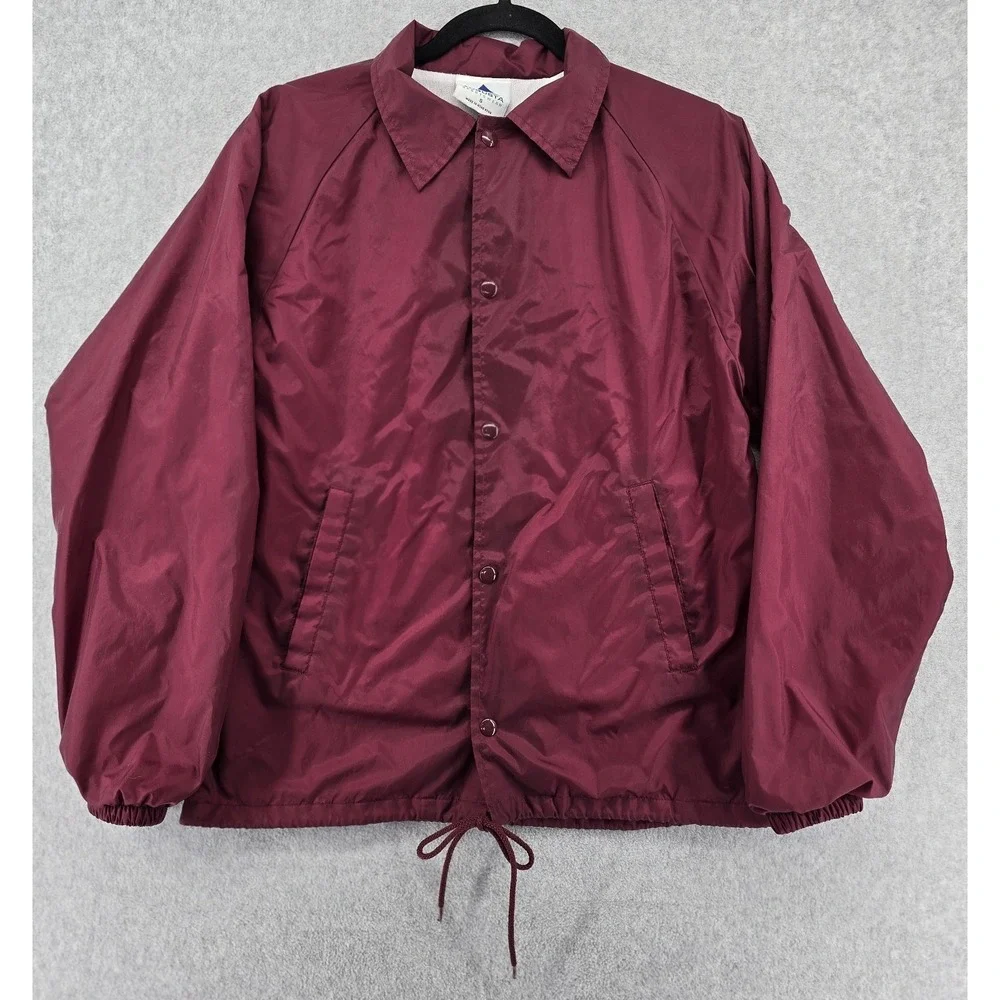 Vtg Y2K Augusta Sportswear Windbreaker Men's S Maroon Snap Up Classic 90s Sports